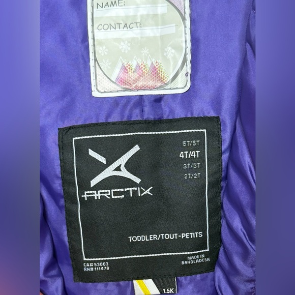 Arctix Snow Bibs 4T Girls Pink Purple EUC Waterproof Insulated - Picture 3 of 3